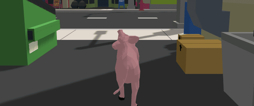 Crazy Pig Simulator açık dünya sahnesi